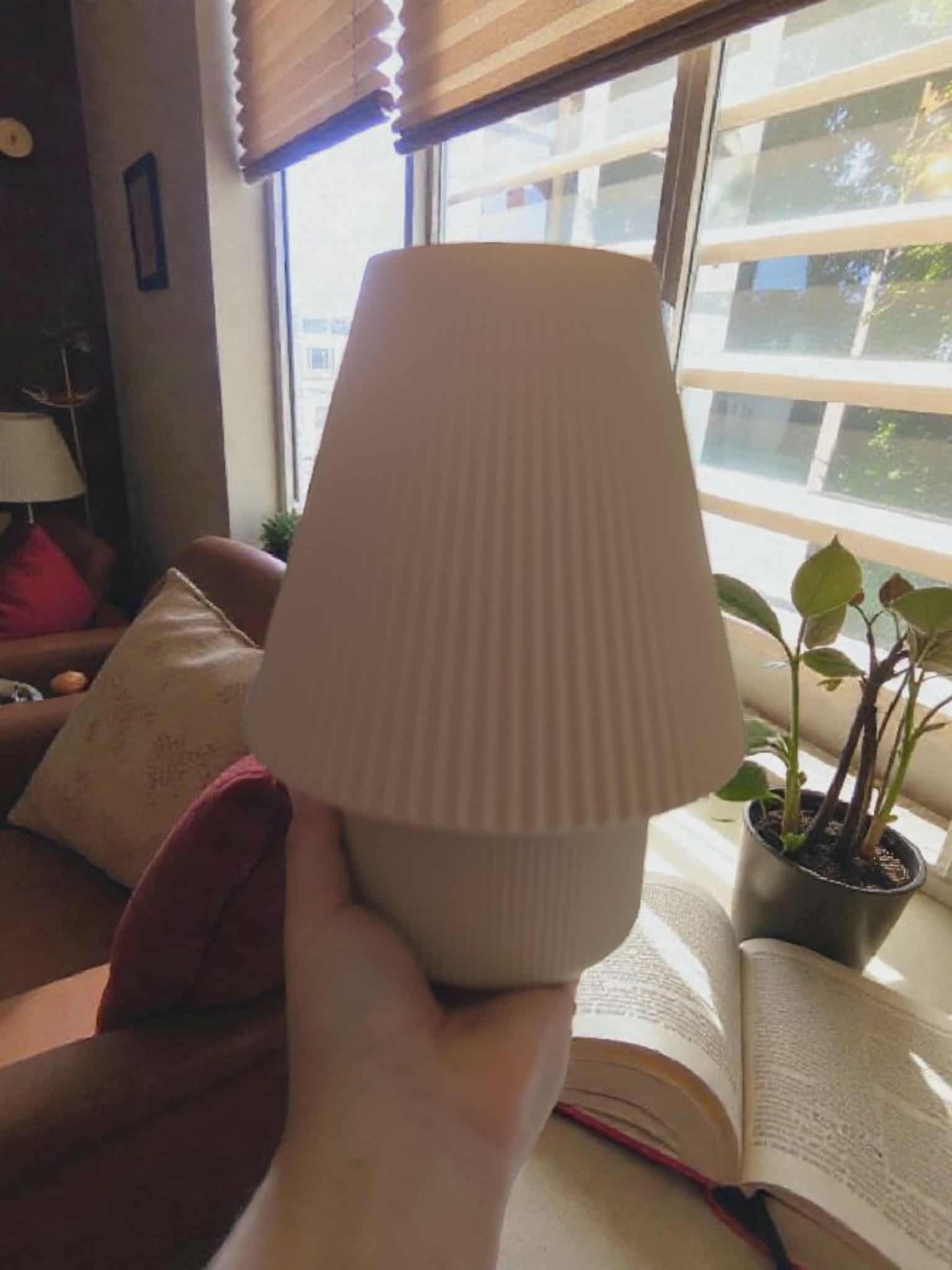 Sinister Style Cordless Modern Pleated Lamp – Soft Warm Glow Anywhere