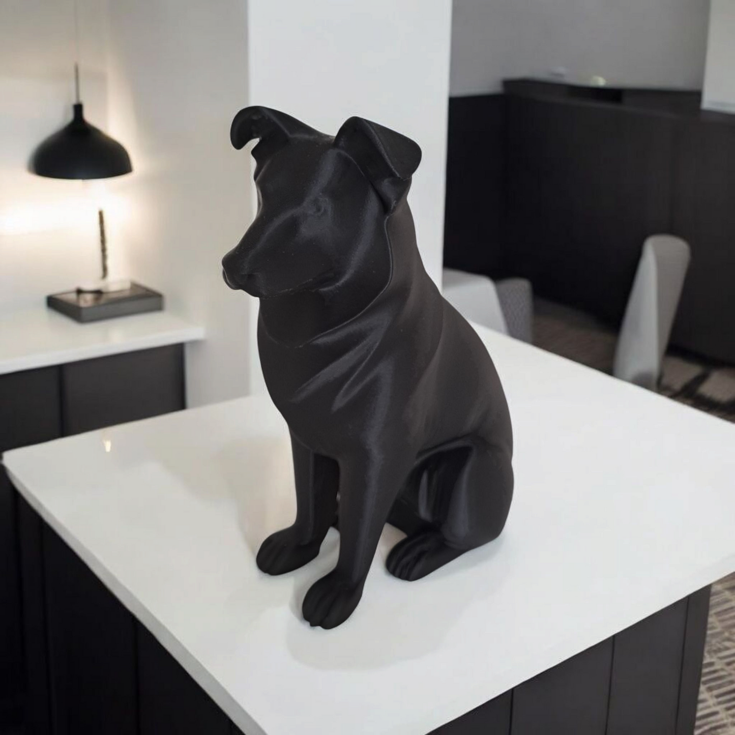 Minimalist Modern Australian Shepard Figure – 3D Printed Dog Sculpture