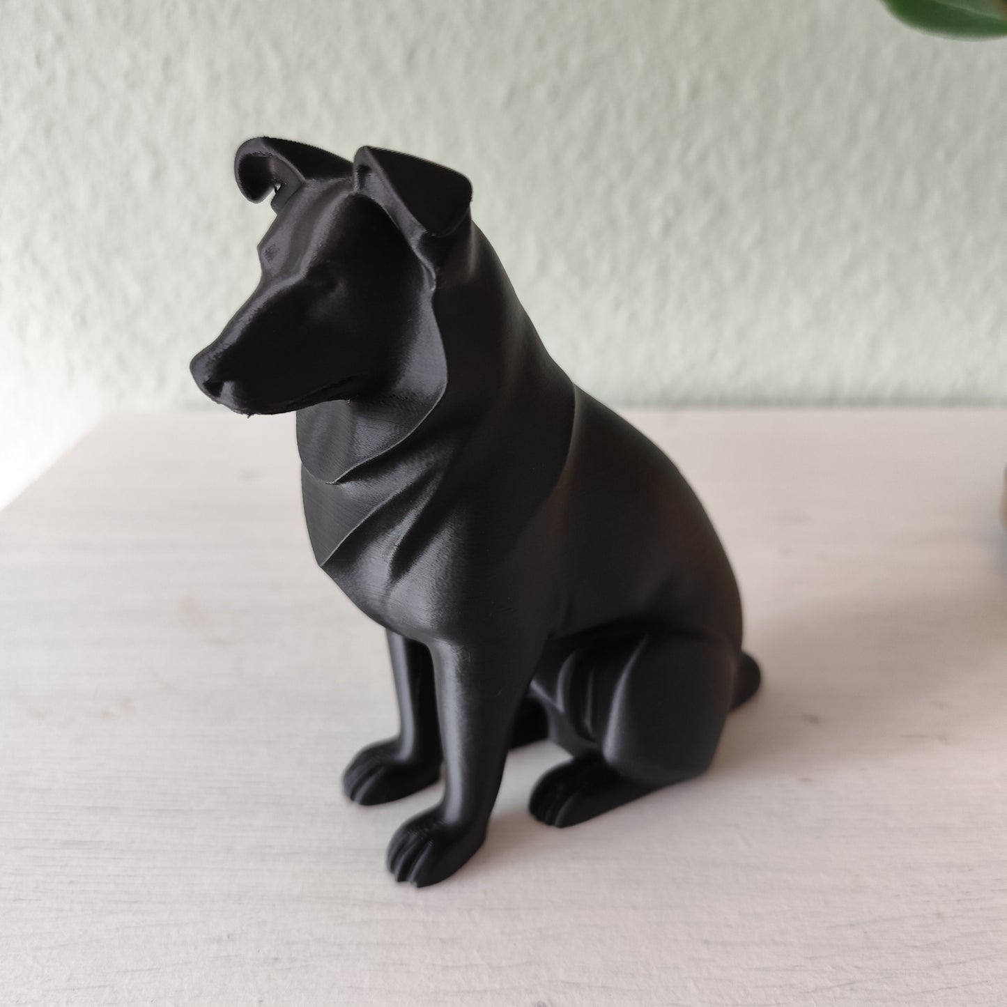 Minimalist Modern Australian Shepard Figure – 3D Printed Dog Sculpture