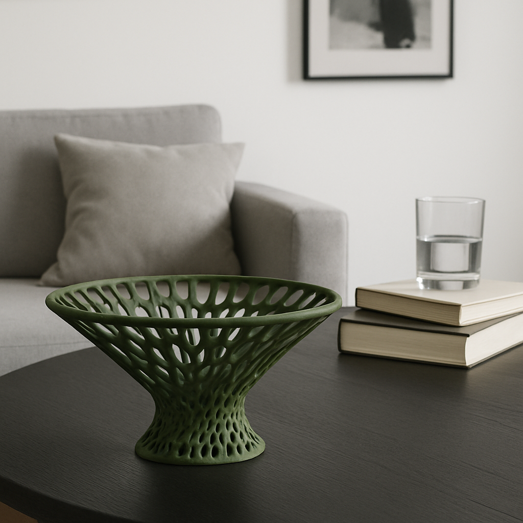 Voronoi Set – 2 Bowls & Matching Vase 🖤✨