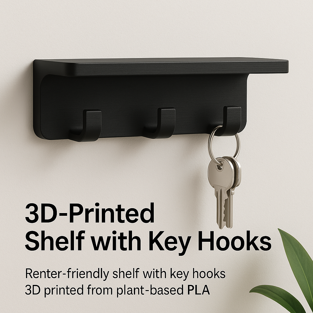 Shelf with Key Hooks