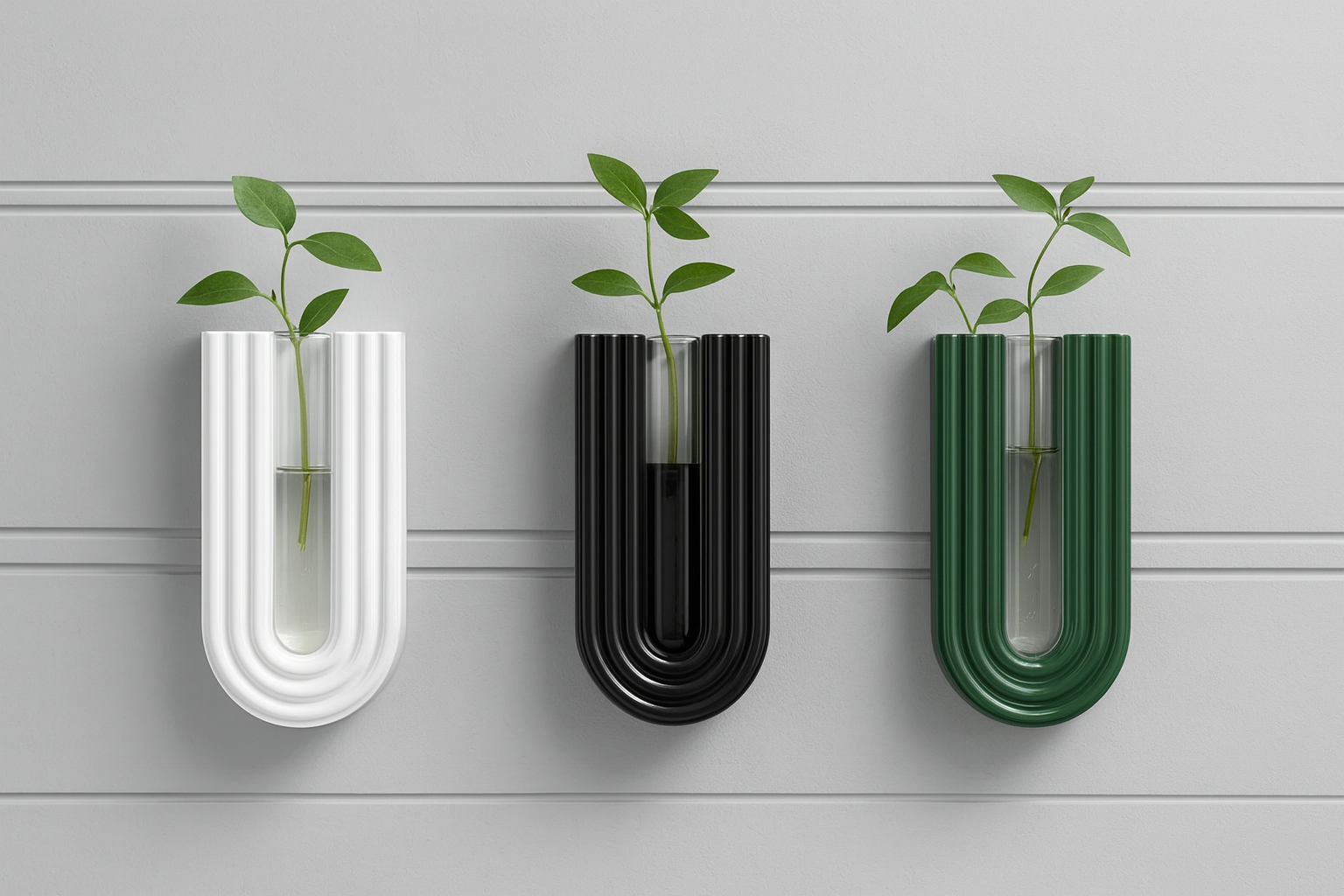 Modern Wall Propagation Trio – Minimalist 3D Printed Decor