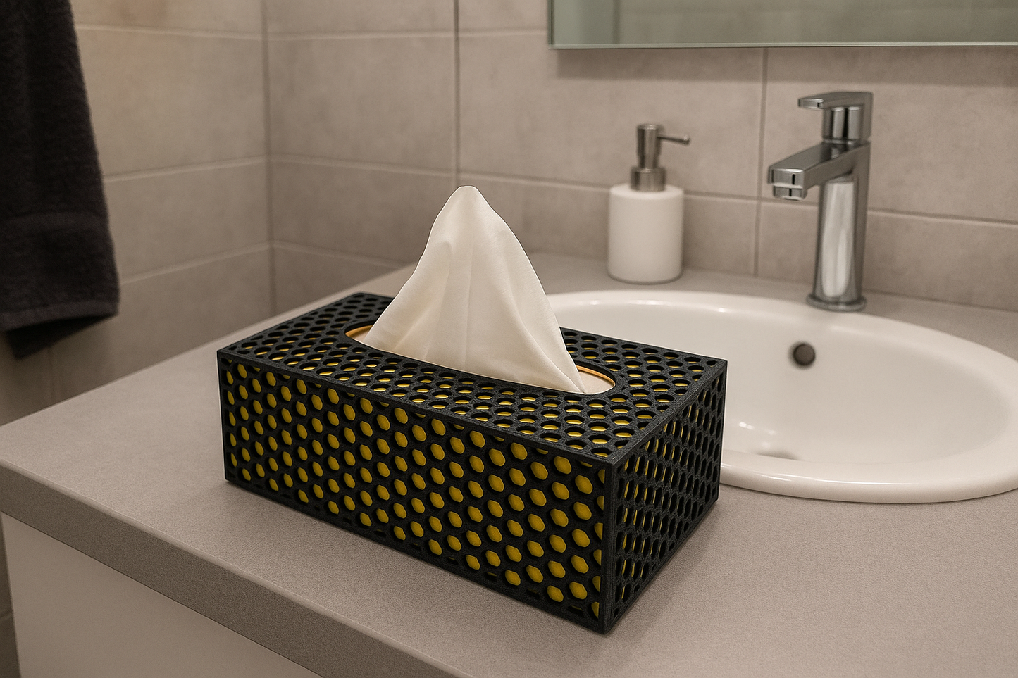 Honeycomb Tissue Box Cover – Modern 3D Printed Design 🐝