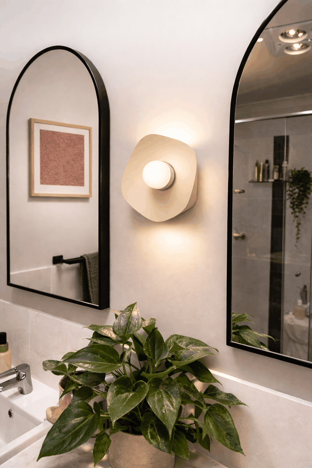 Cordless Wall Sconce - Renter Friendly & Rechargeable LED - "The Pearl"