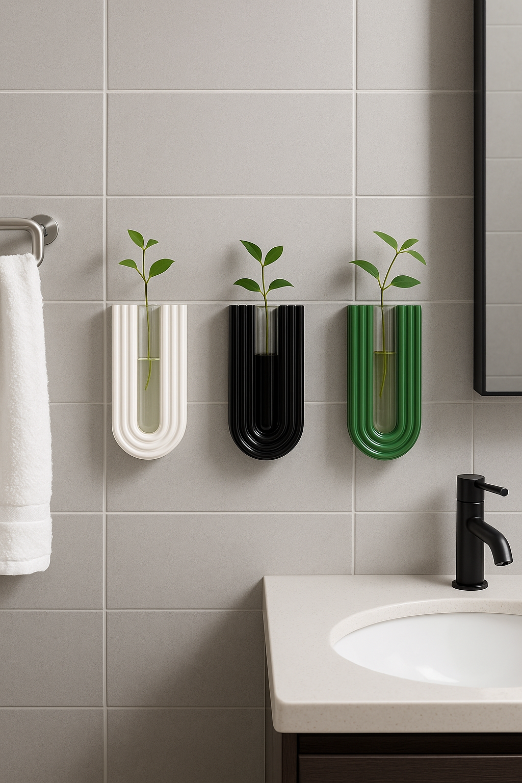 Modern Wall Propagation Trio – Minimalist 3D Printed Decor