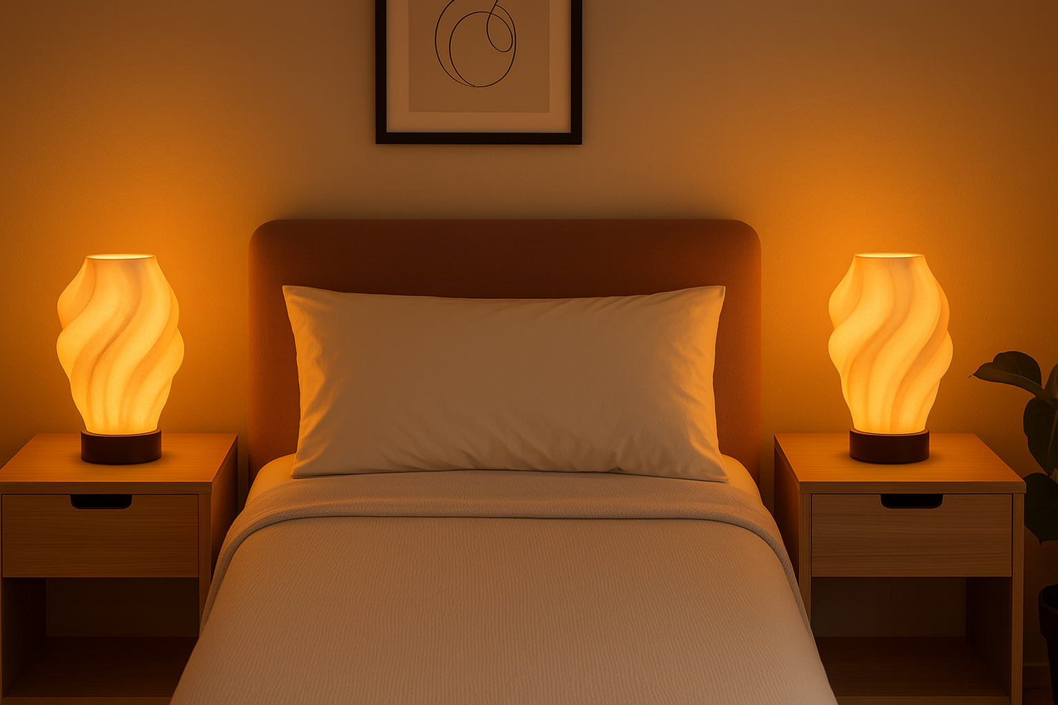 Pair of Sinister Select Shwoos Lamp – Hand-Printed in Perth | Modern USB LED Table Lamp