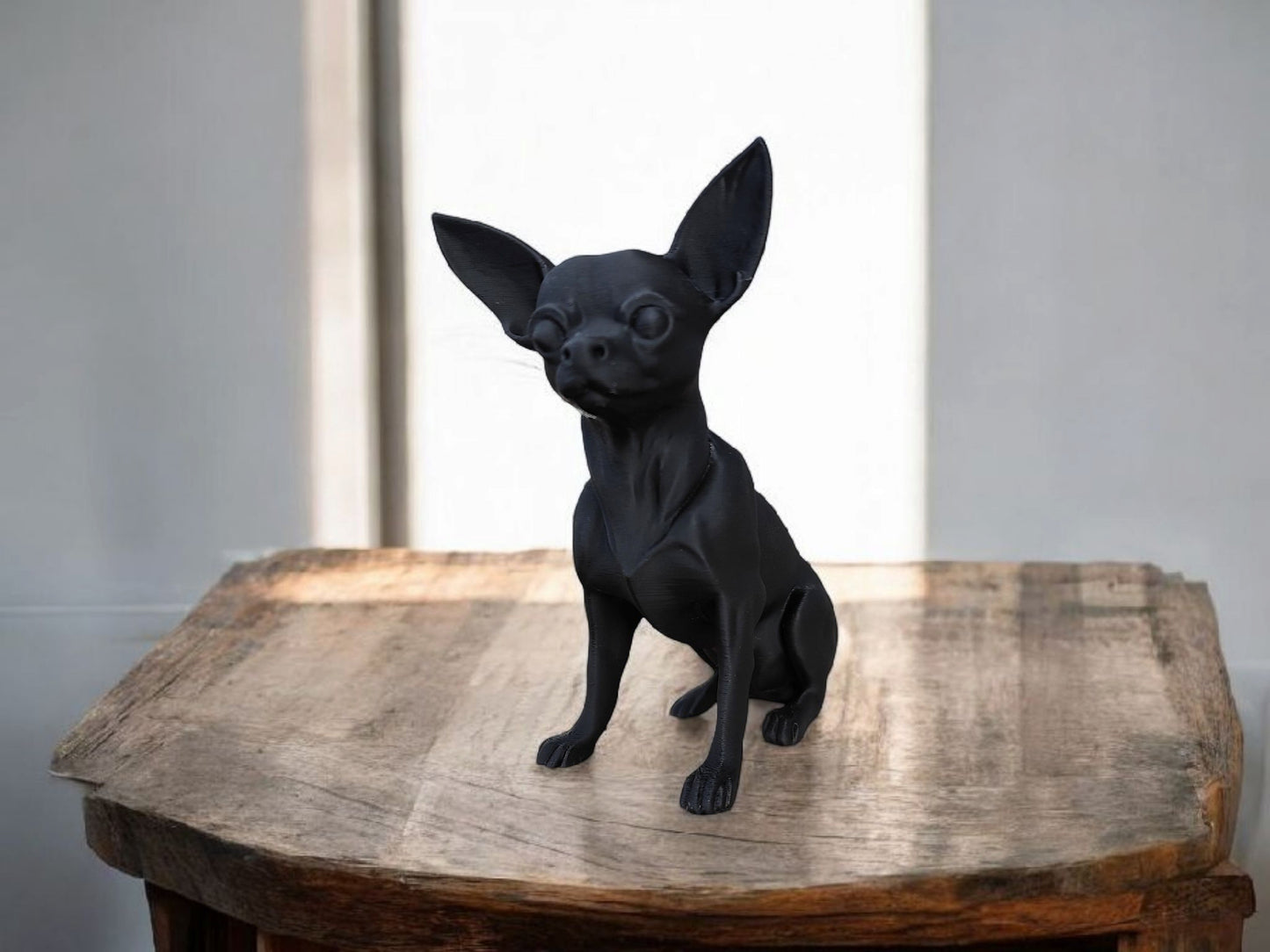 Minimalist Modern Australian Chihuahua Figure – 3D Printed Dog Sculpture