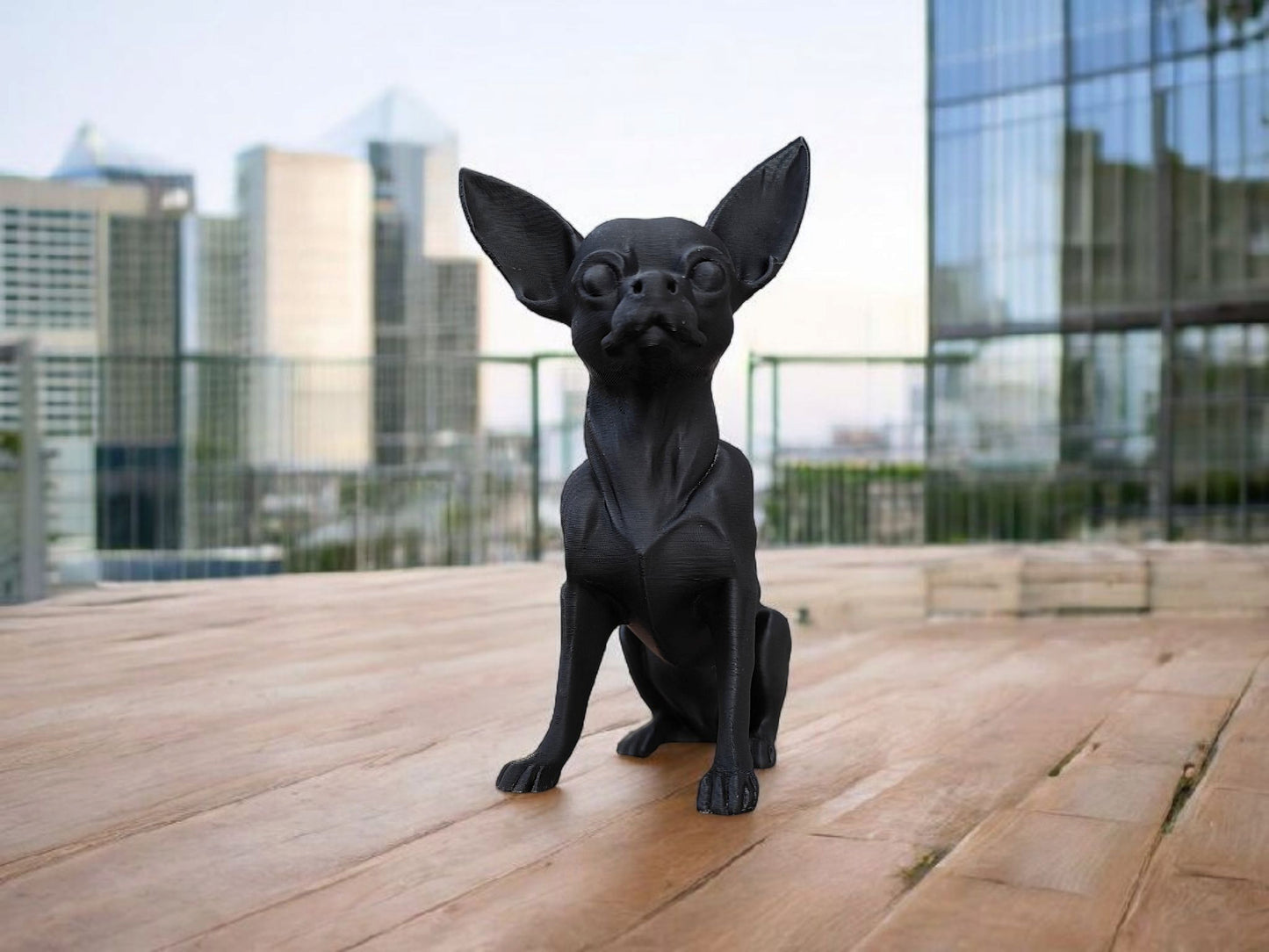 Minimalist Modern Australian Chihuahua Figure – 3D Printed Dog Sculpture