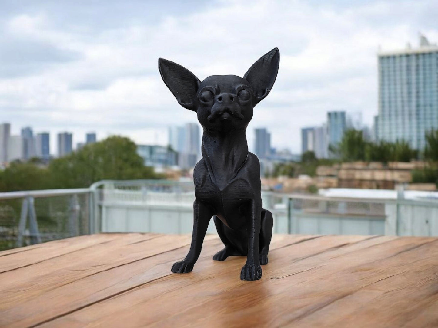 Minimalist Modern Australian Chihuahua Figure – 3D Printed Dog Sculpture