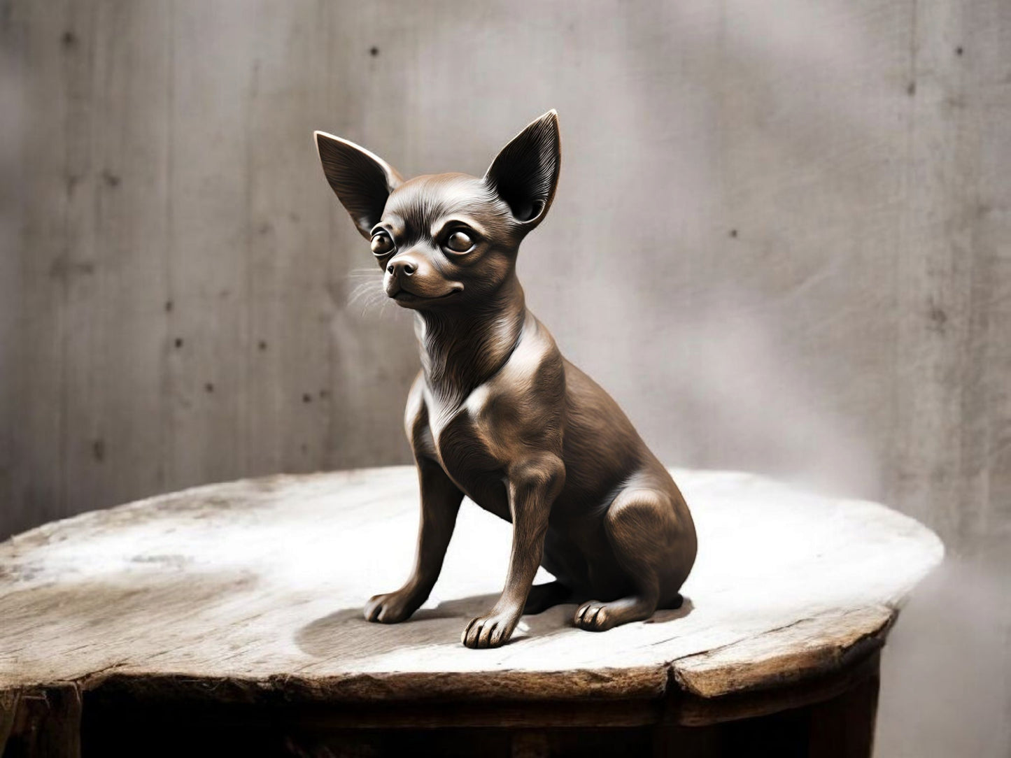 Minimalist Modern Australian Chihuahua Figure – 3D Printed Dog Sculpture