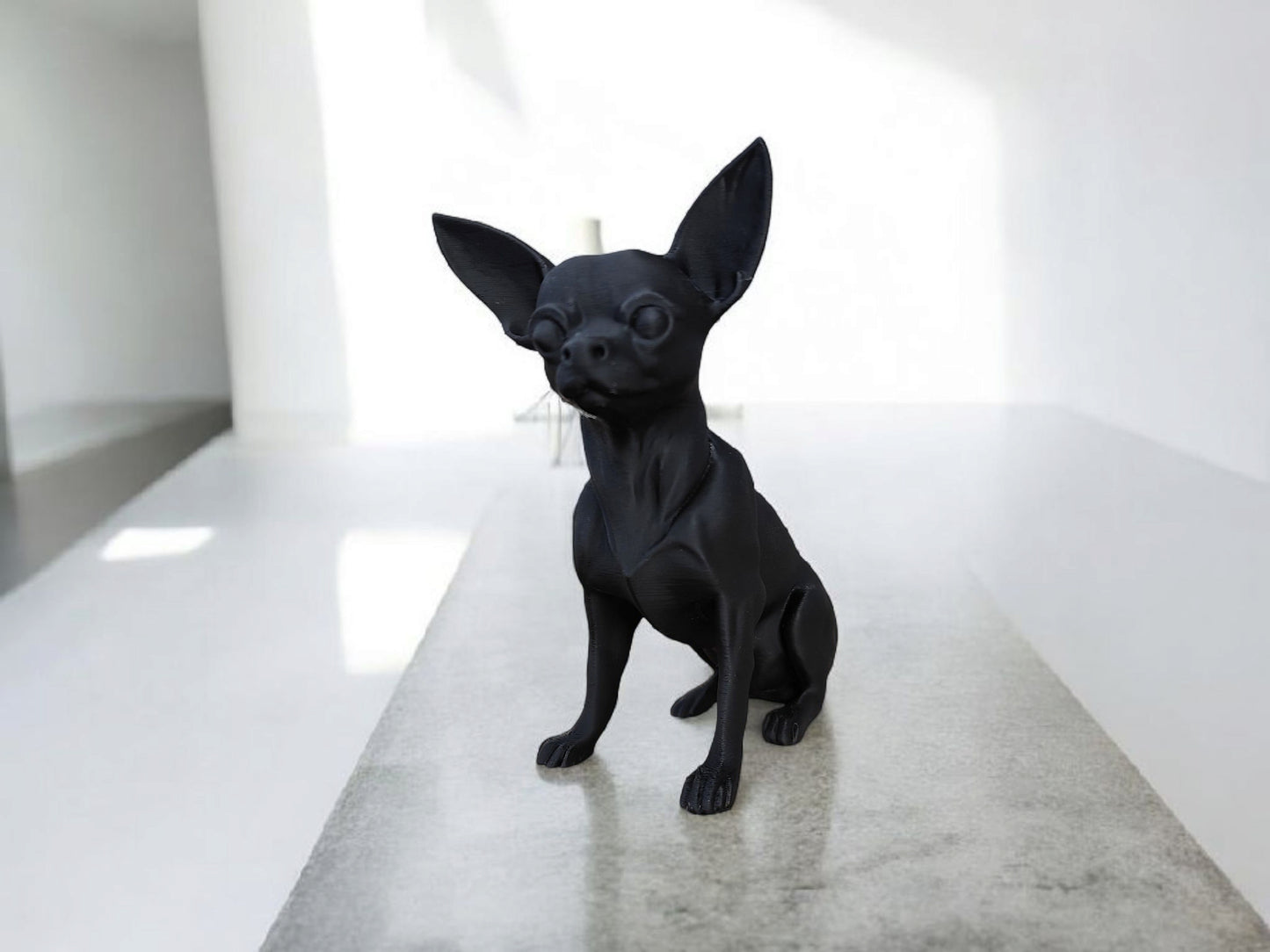 Minimalist Modern Australian Chihuahua Figure – 3D Printed Dog Sculpture