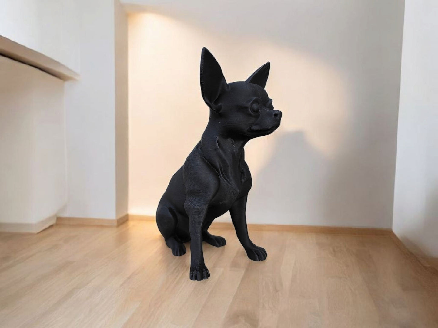 Minimalist Modern Australian Chihuahua Figure – 3D Printed Dog Sculpture