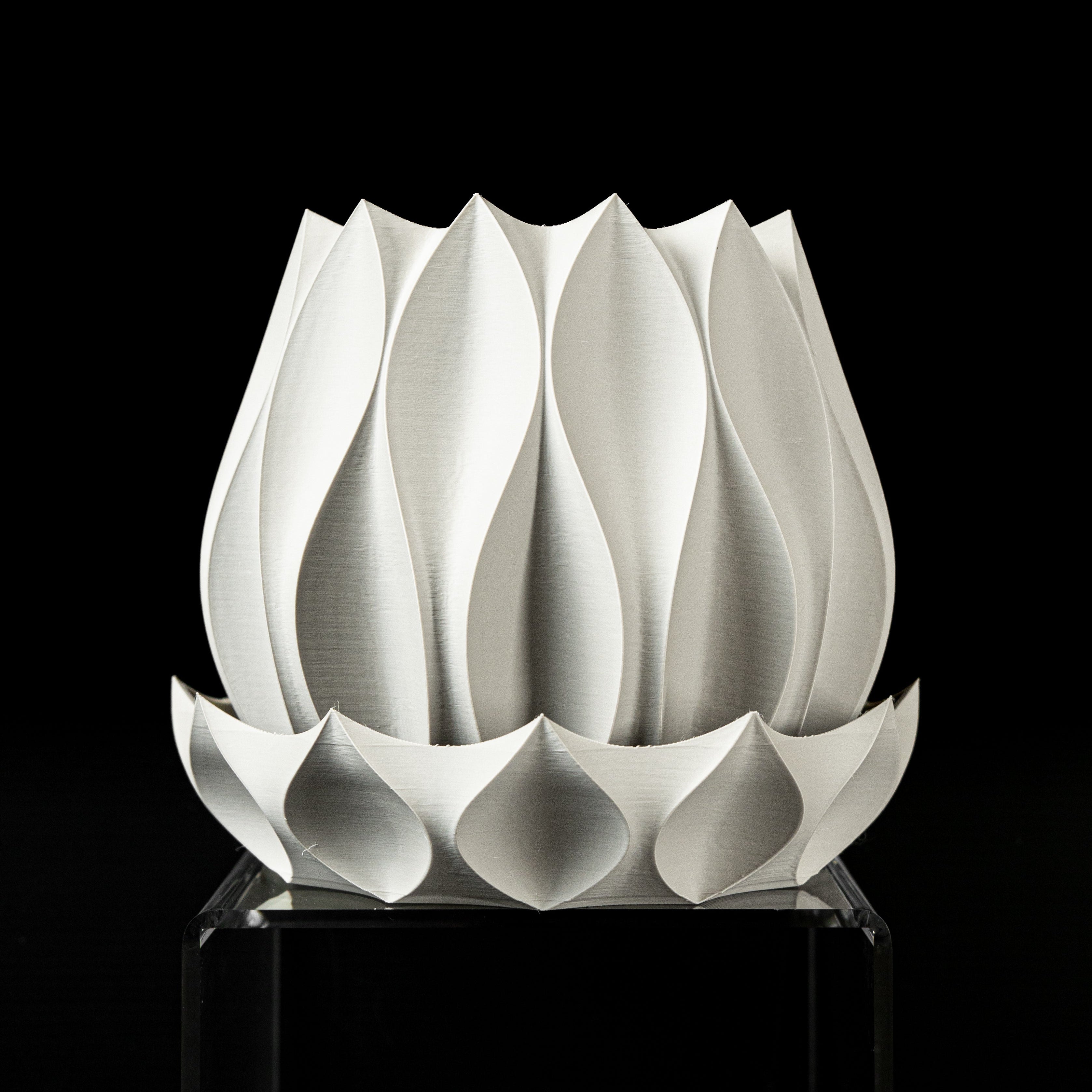 Petal Sculptural Planter – Modern 3D-Printed Design include tray