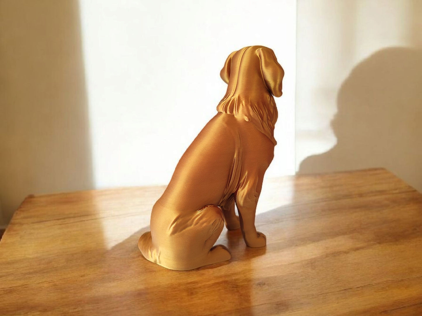 Minimalist Modern Australian Golden Retriever Figure – 3D Printed Dog Sculpture