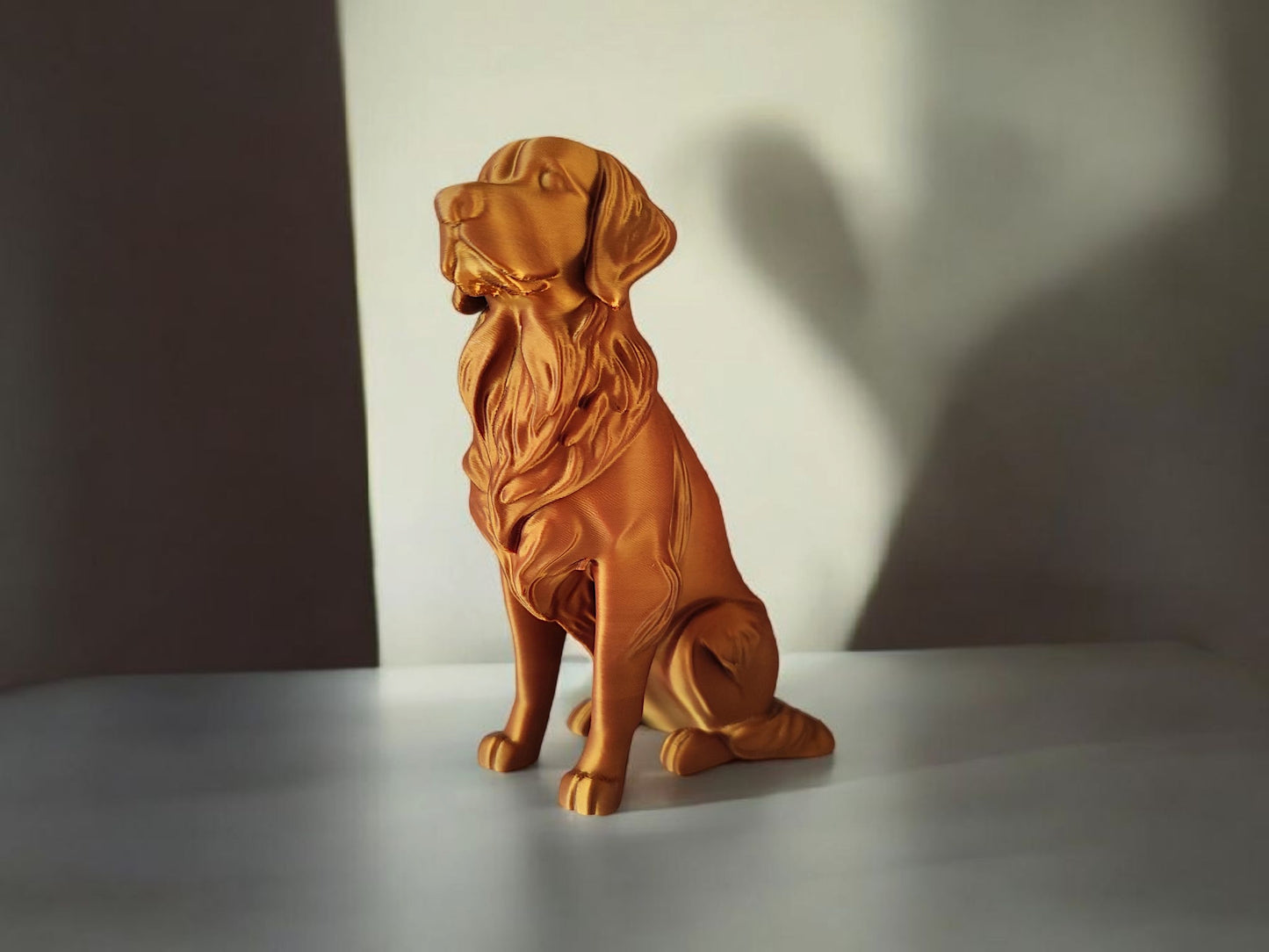 Minimalist Modern Australian Golden Retriever Figure – 3D Printed Dog Sculpture