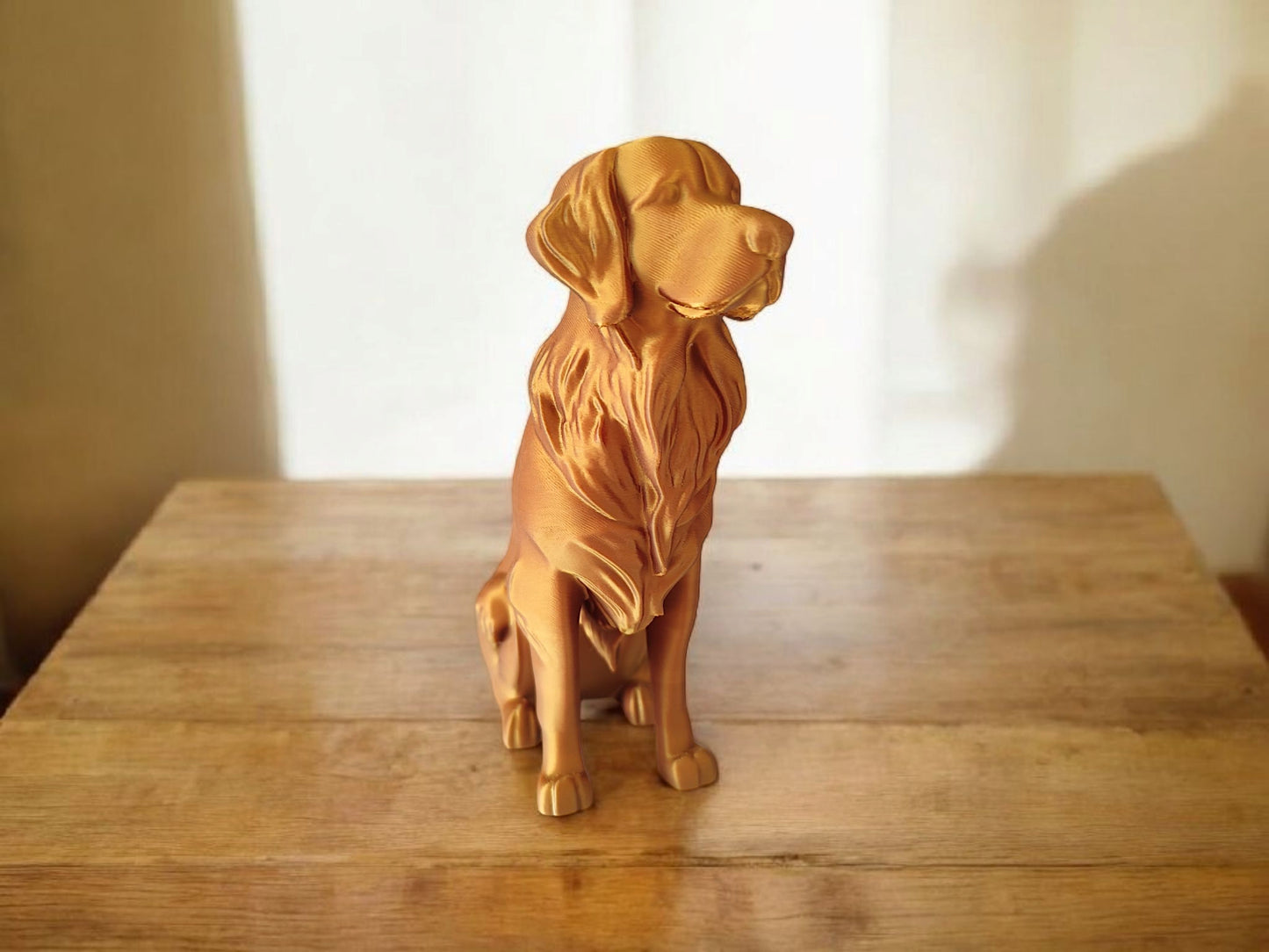 Minimalist Modern Australian Golden Retriever Figure – 3D Printed Dog Sculpture