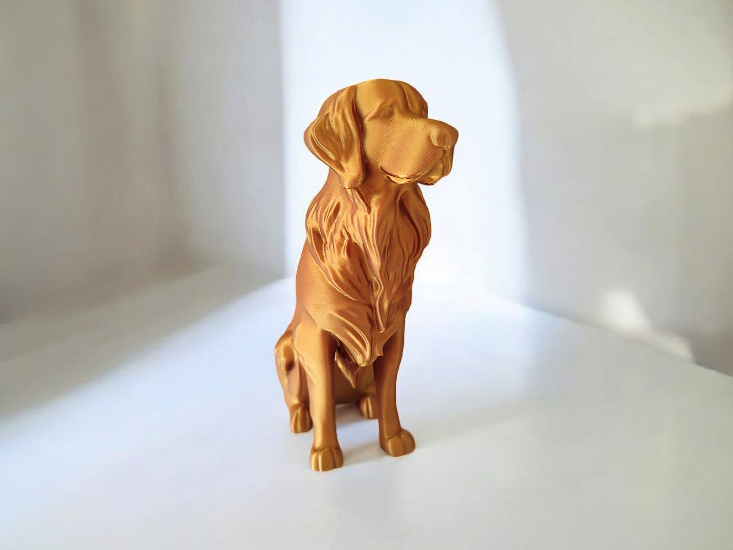 Minimalist Modern Australian Golden Retriever Figure – 3D Printed Dog Sculpture