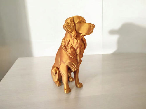 Minimalist Modern Australian Golden Retriever Figure – 3D Printed Dog Sculpture