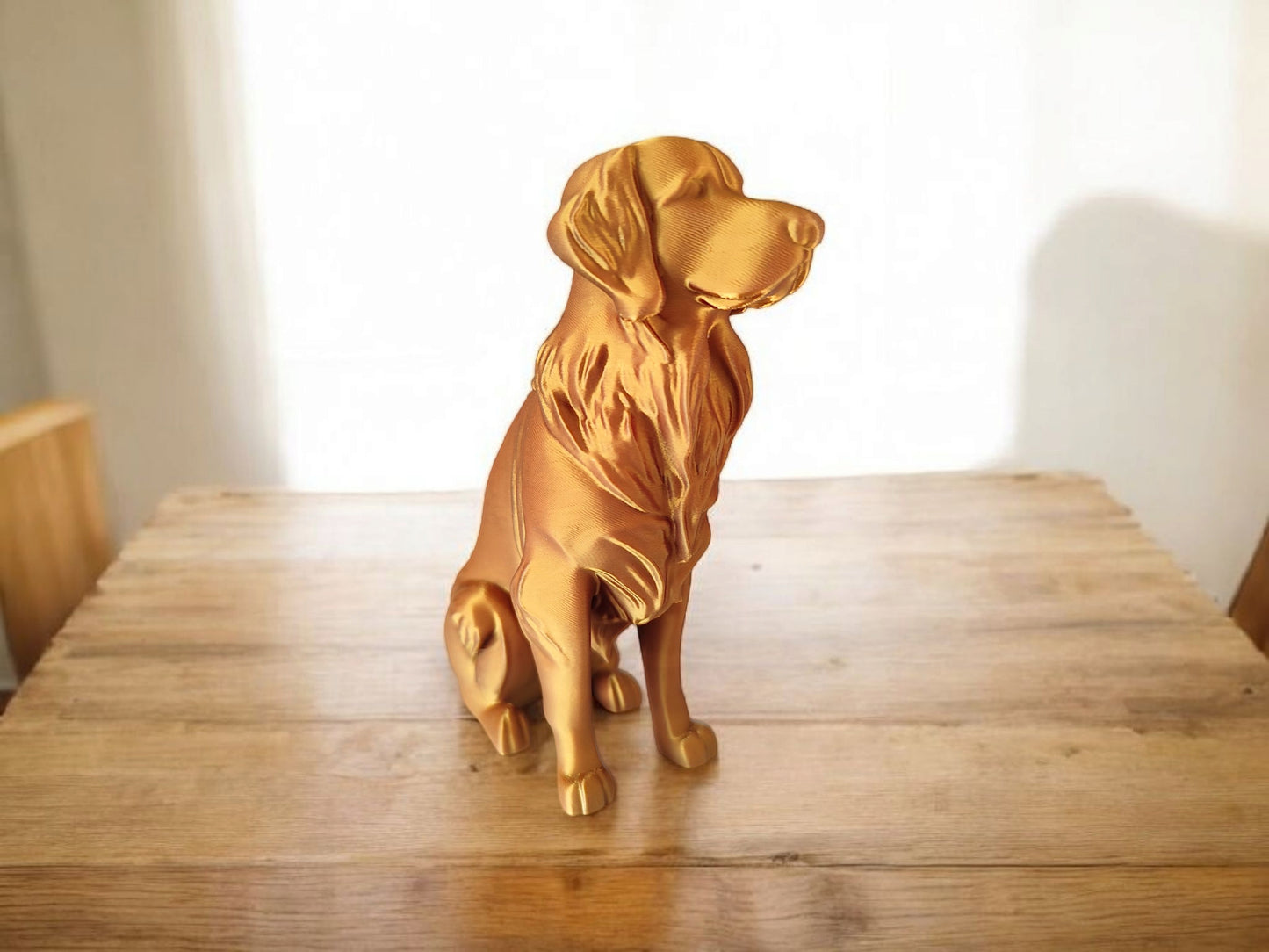 Minimalist Modern Australian Golden Retriever Figure – 3D Printed Dog Sculpture