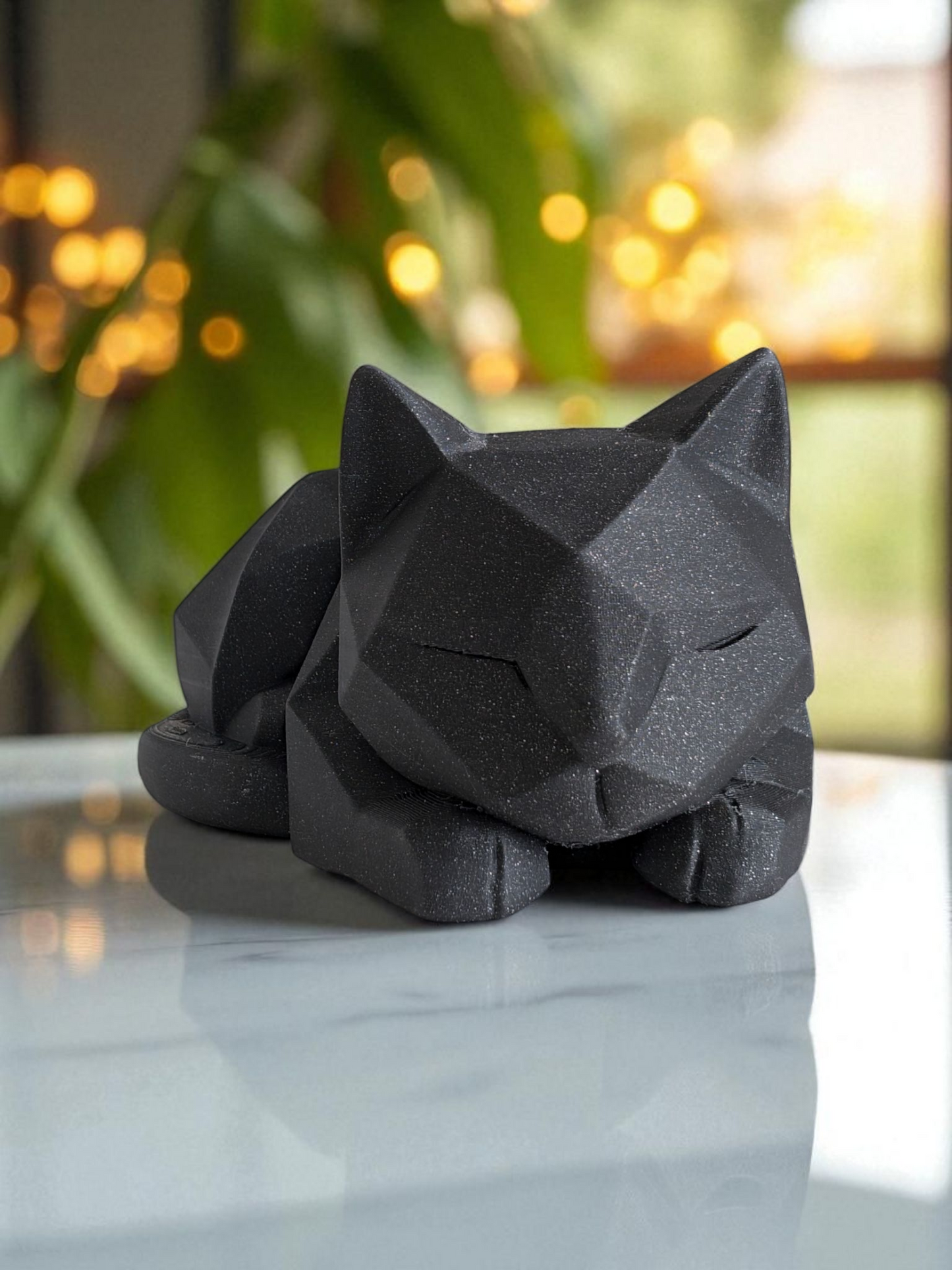 Cute Waiting Low Poly Kitten