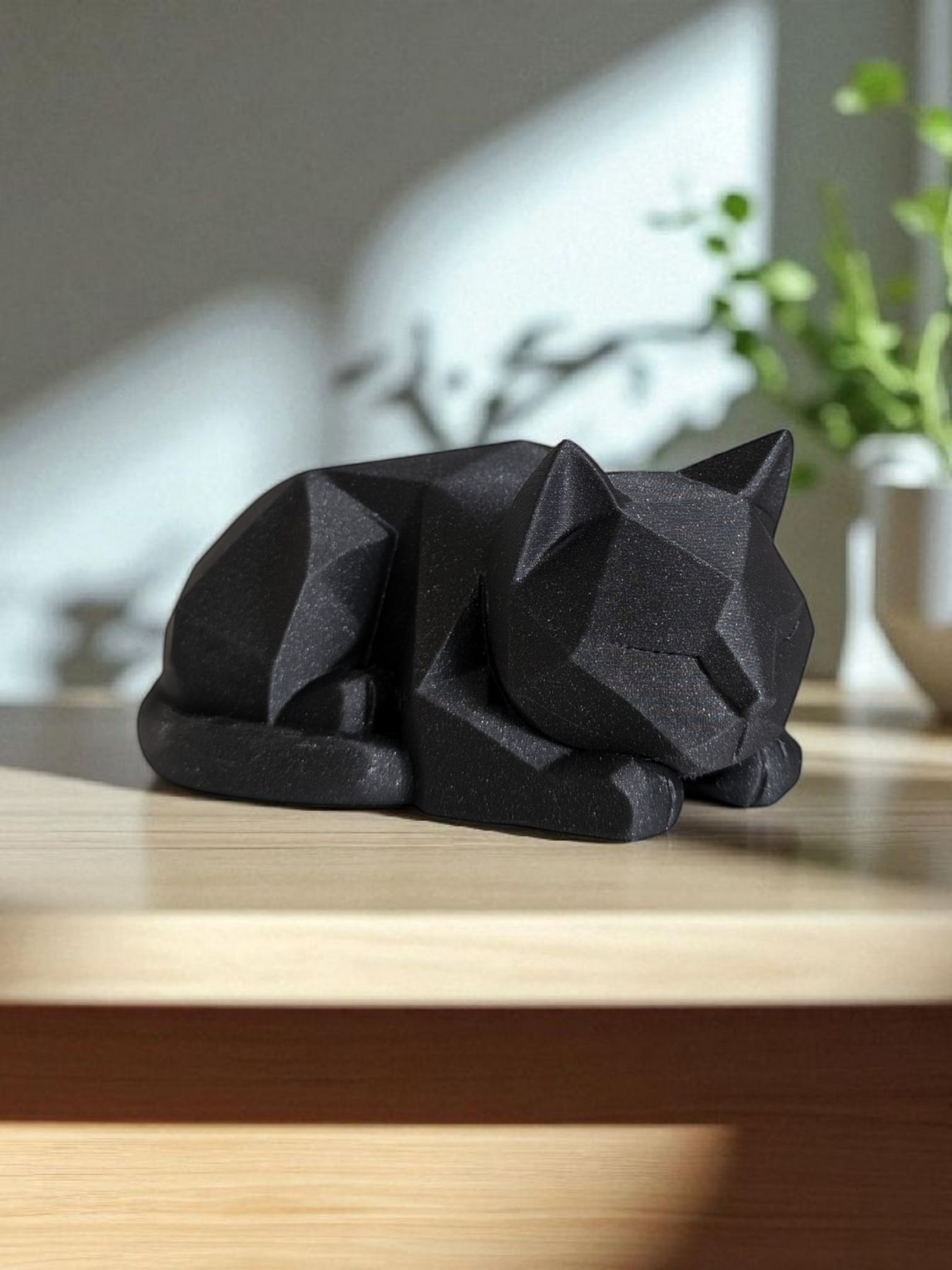 Cute Waiting Low Poly Kitten