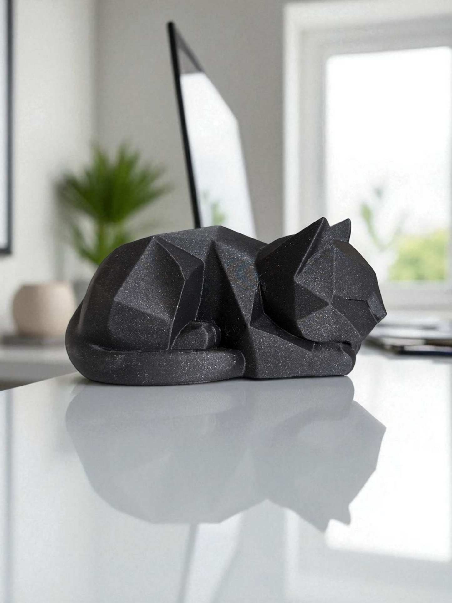 Cute Waiting Low Poly Kitten