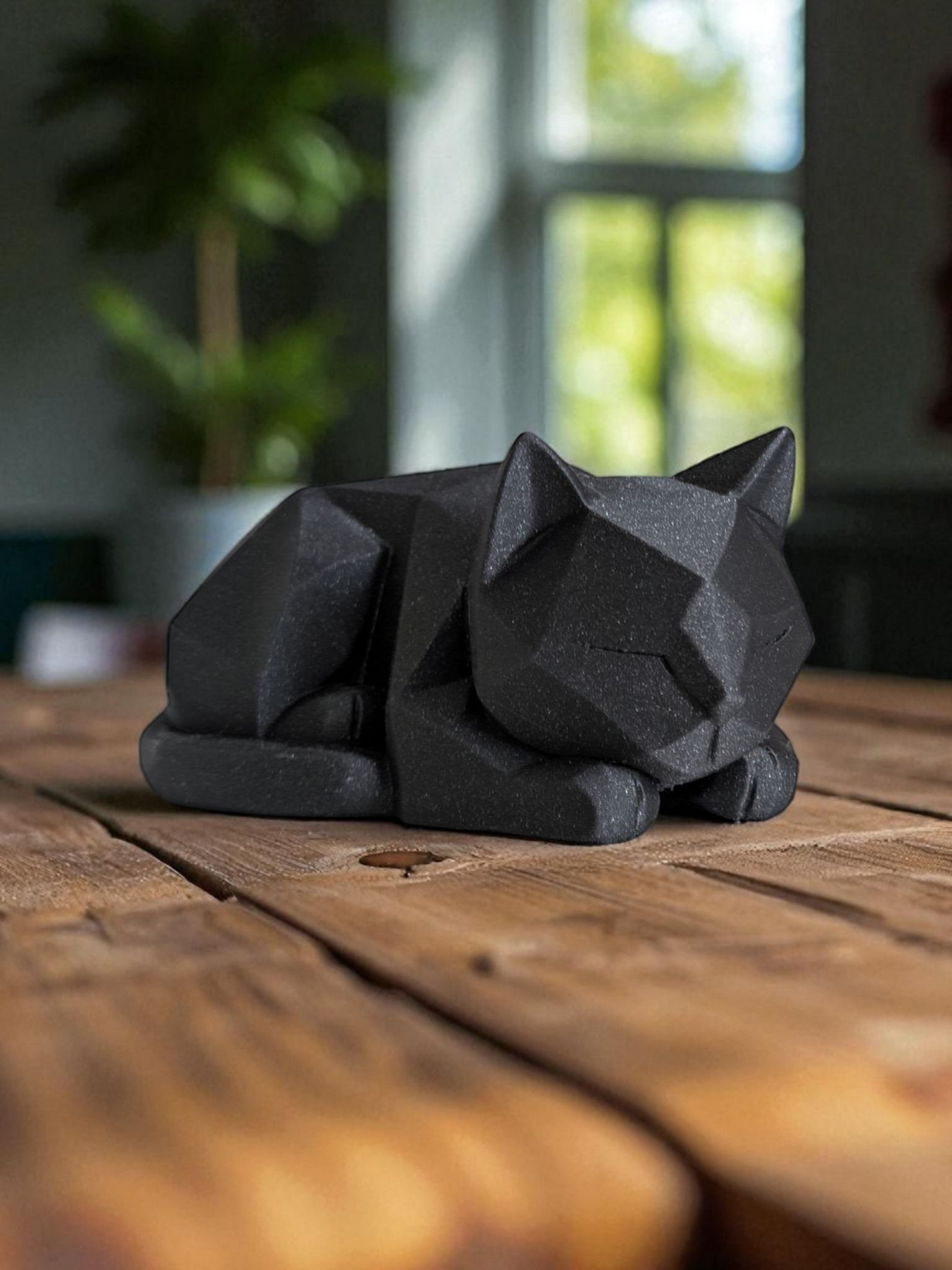 Cute Waiting Low Poly Kitten