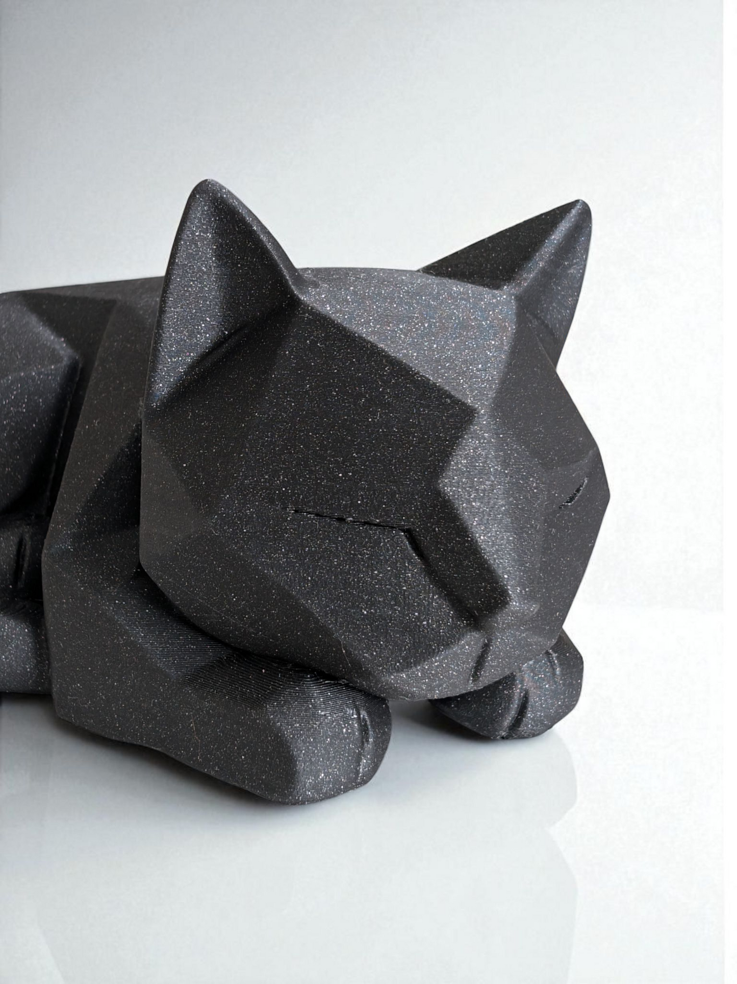 Cute Waiting Low Poly Kitten