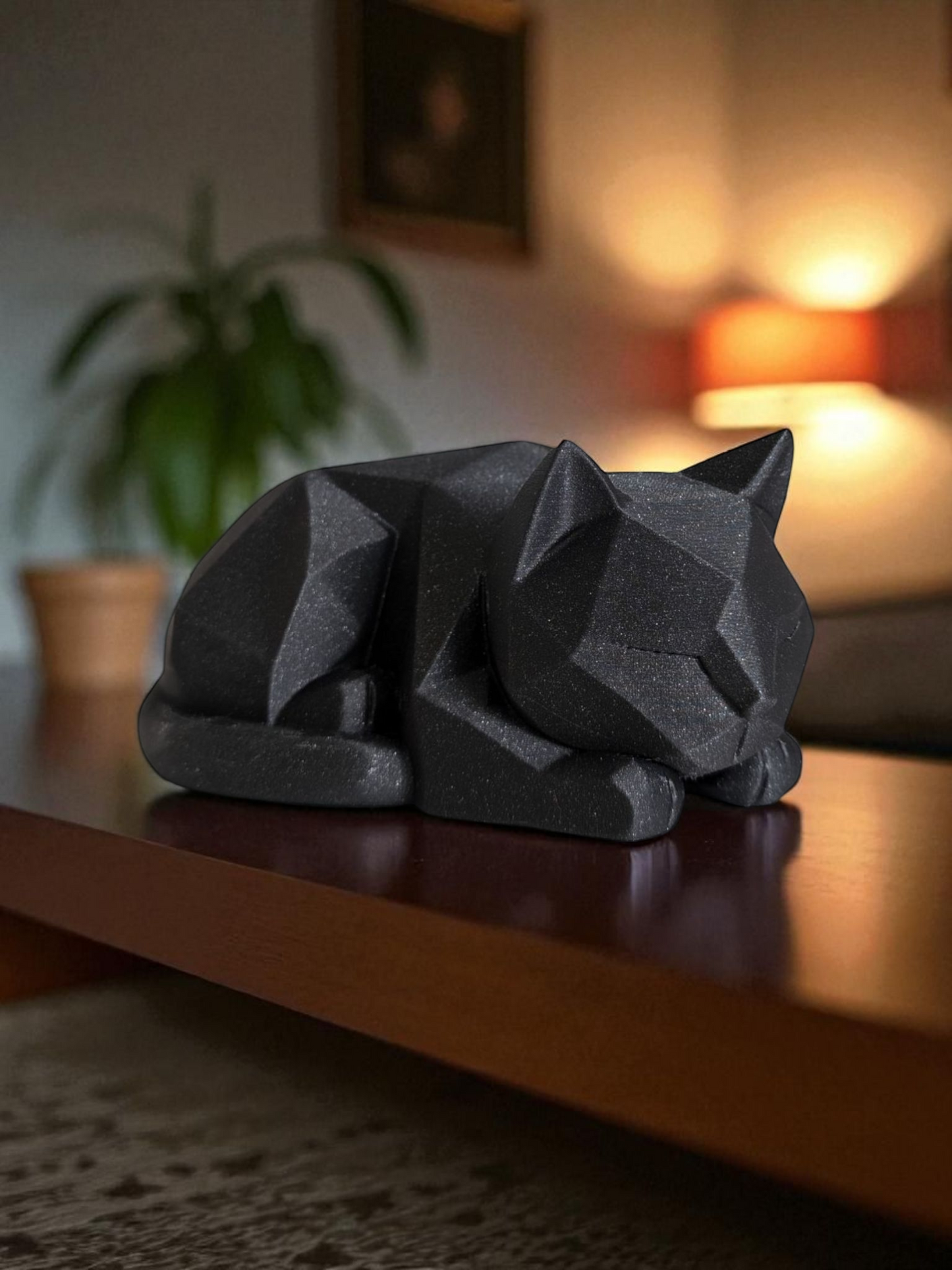 Cute Waiting Low Poly Kitten