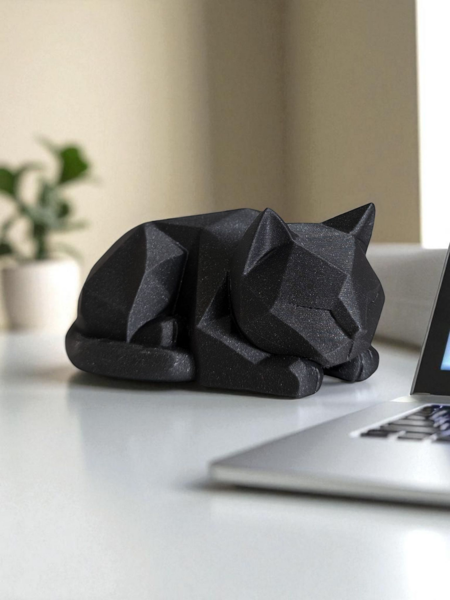Cute Waiting Low Poly Kitten