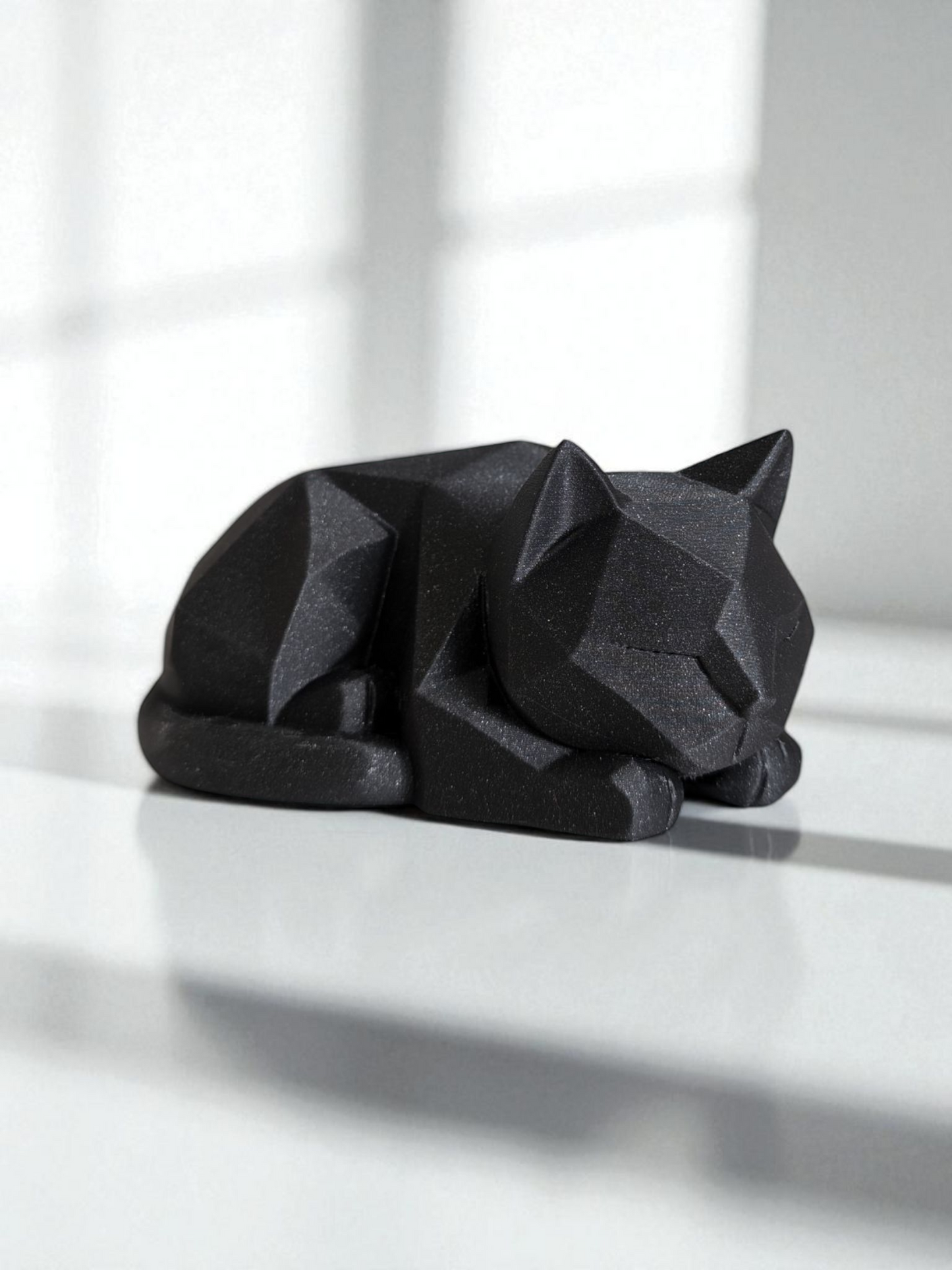 Cute Waiting Low Poly Kitten