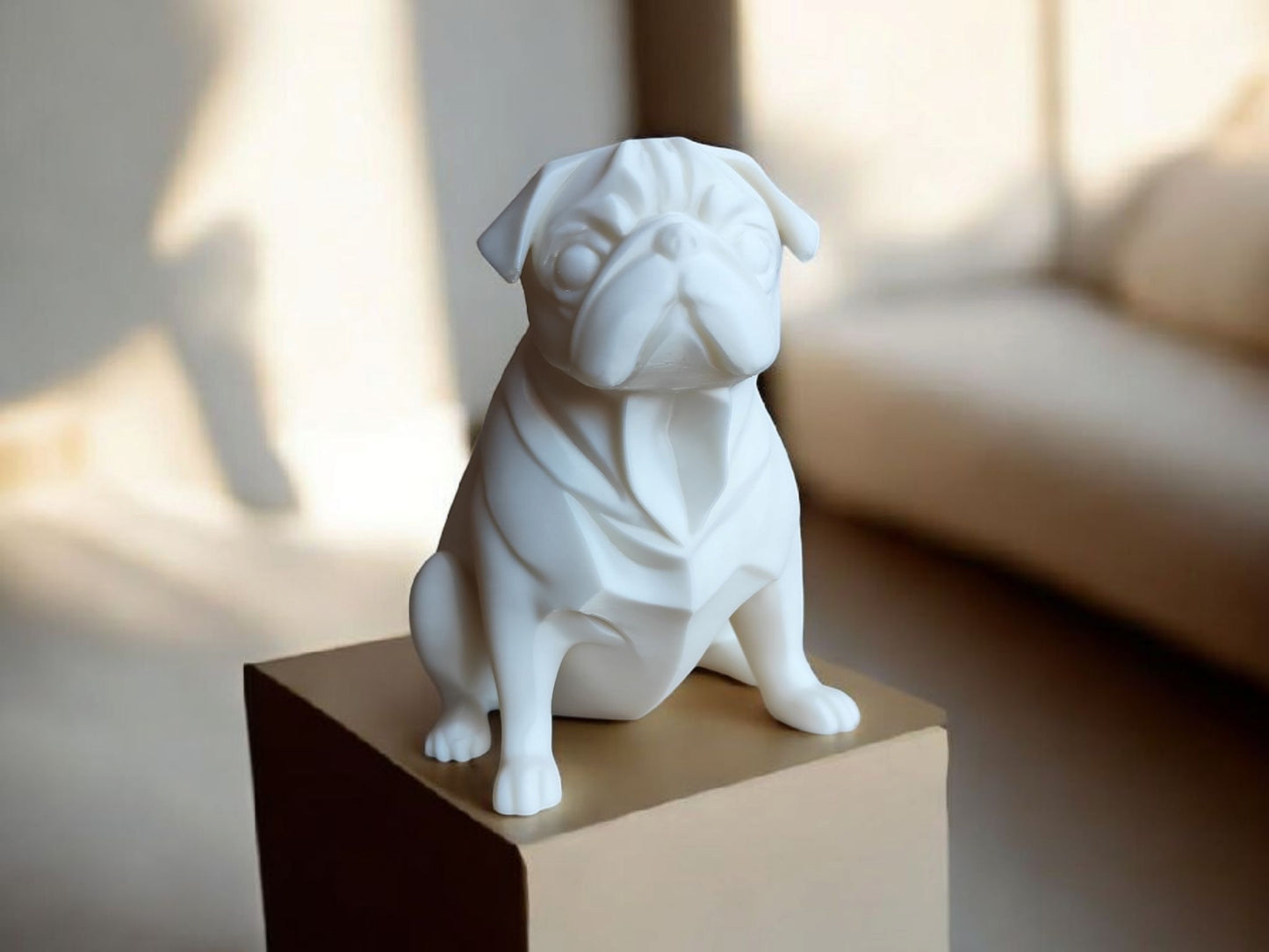 Chubby Minimalist Pug Sculpture – Playful & Modern