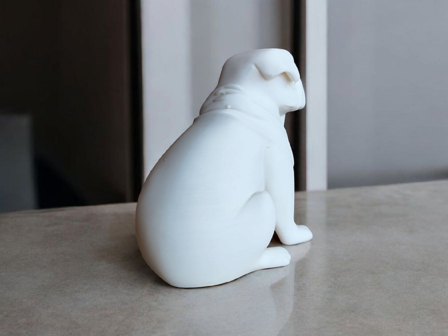 Chubby Minimalist Pug Sculpture – Playful & Modern