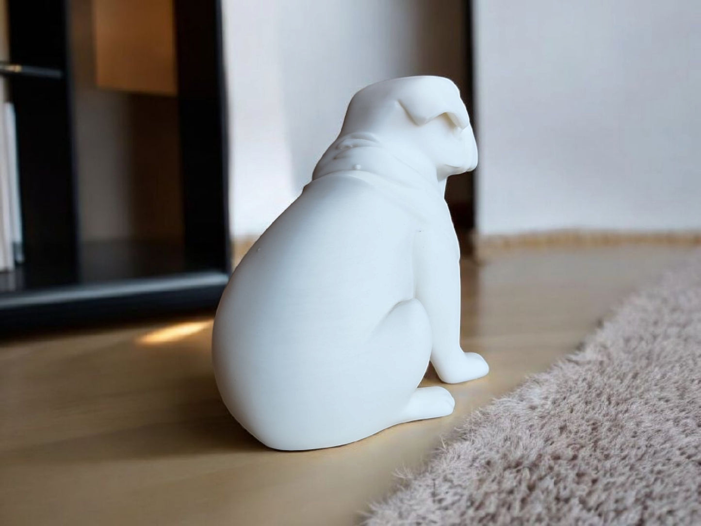 Chubby Minimalist Pug Sculpture – Playful & Modern