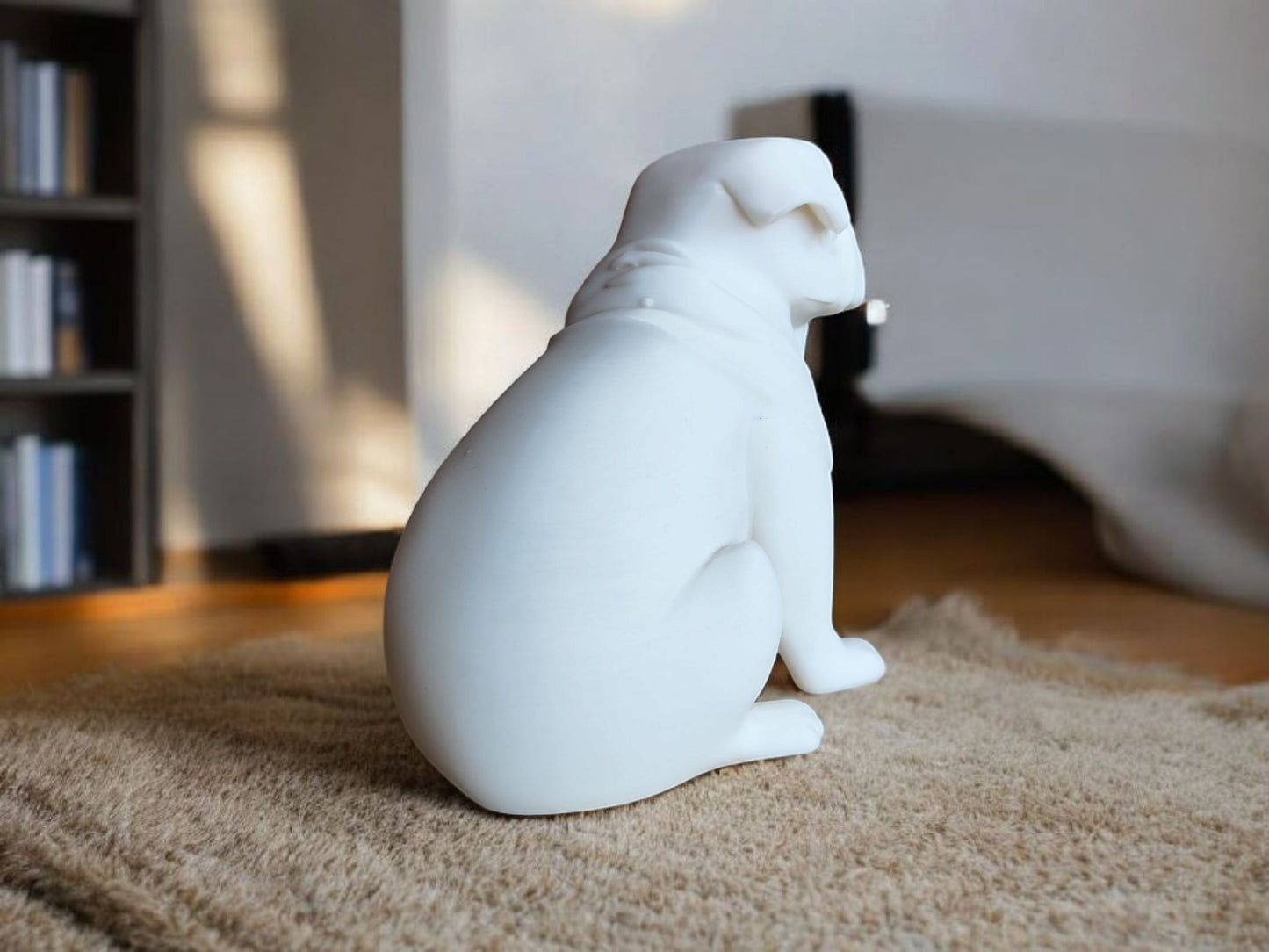 Chubby Minimalist Pug Sculpture – Playful & Modern