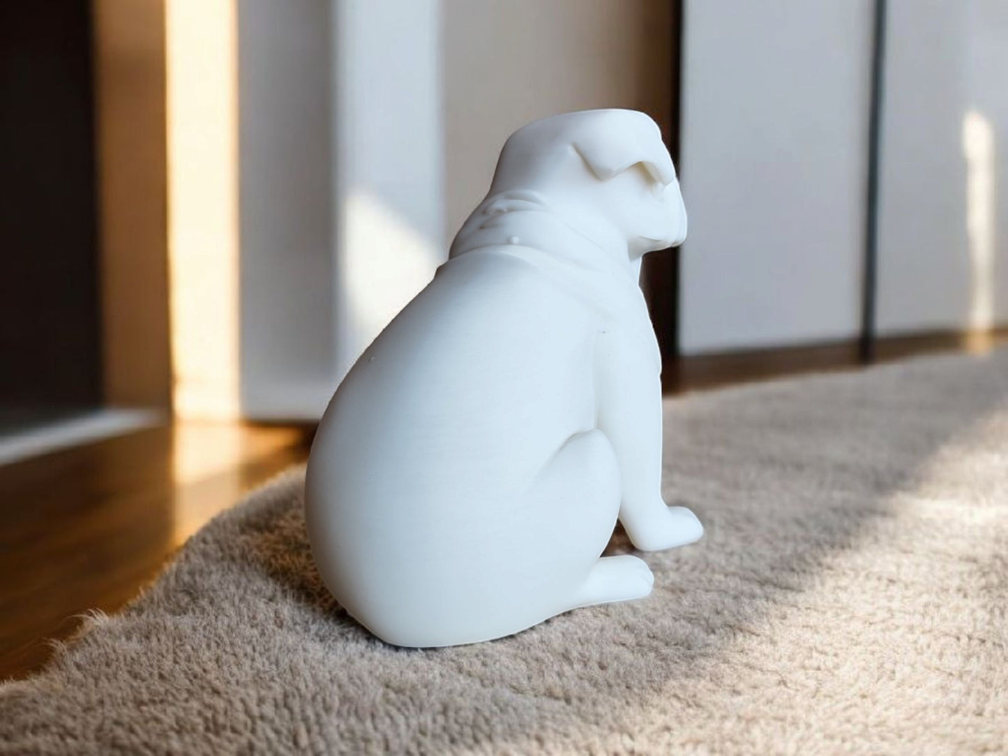 Chubby Minimalist Pug Sculpture – Playful & Modern
