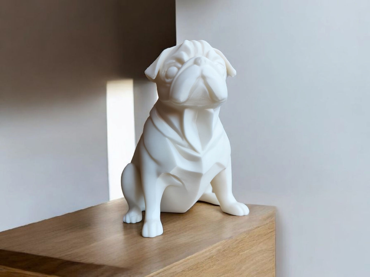 Chubby Minimalist Pug Sculpture – Playful & Modern