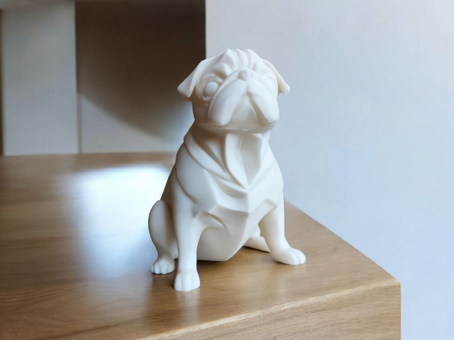 Chubby Minimalist Pug Sculpture – Playful & Modern