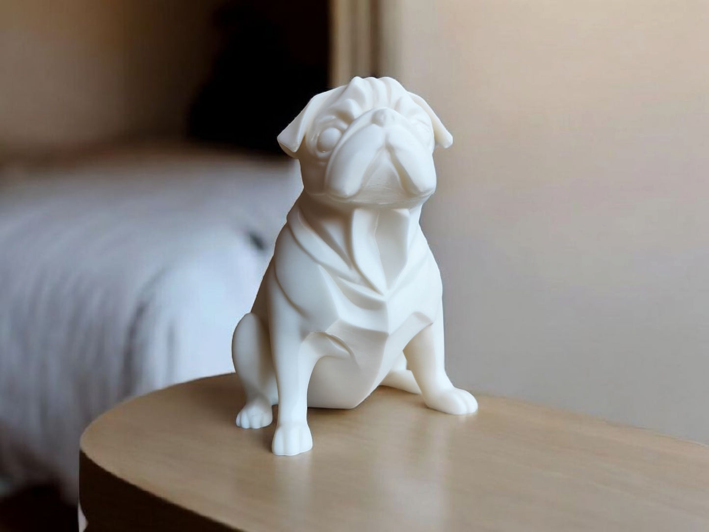 Chubby Minimalist Pug Sculpture – Playful & Modern