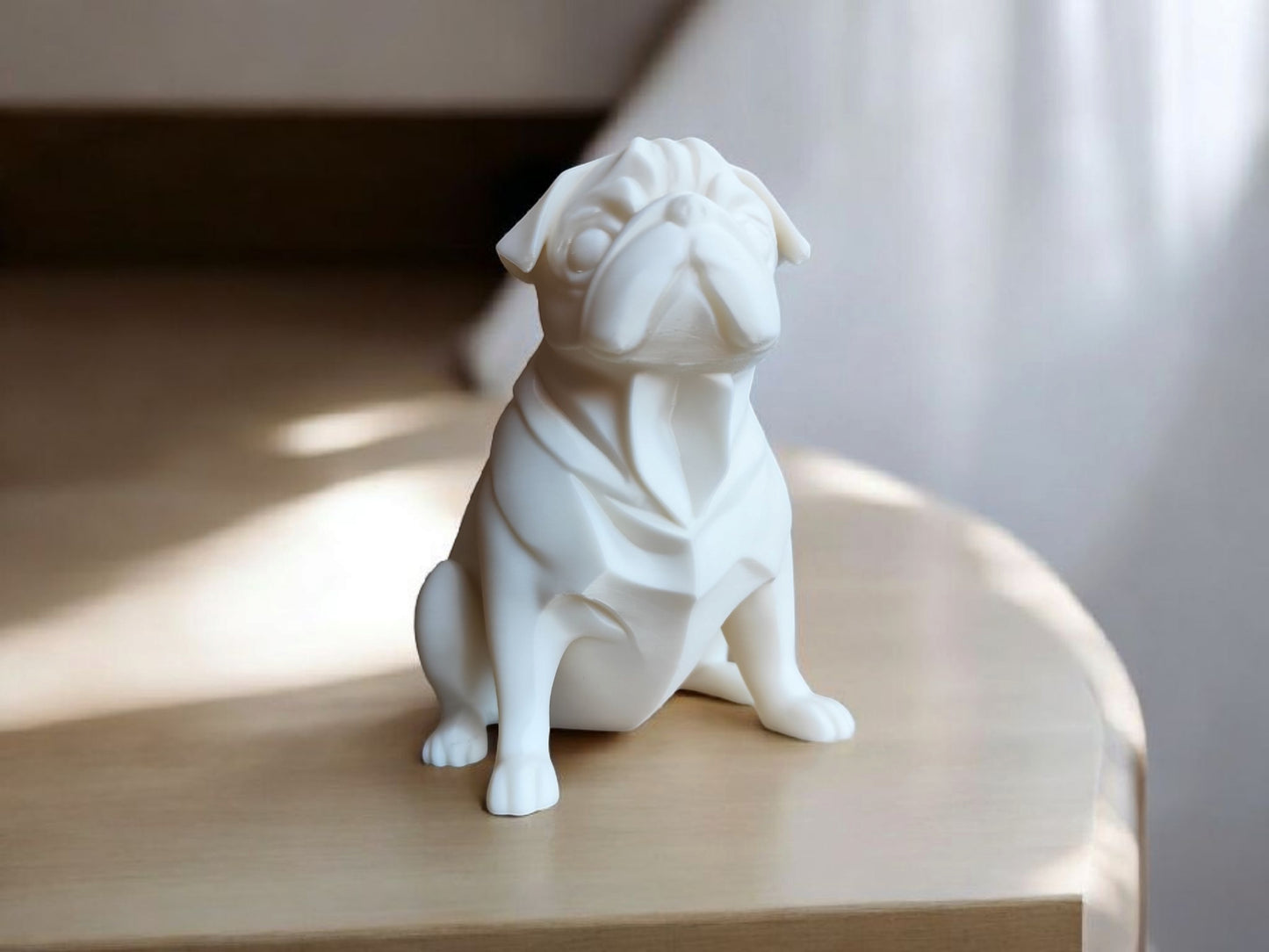 Chubby Minimalist Pug Sculpture – Playful & Modern