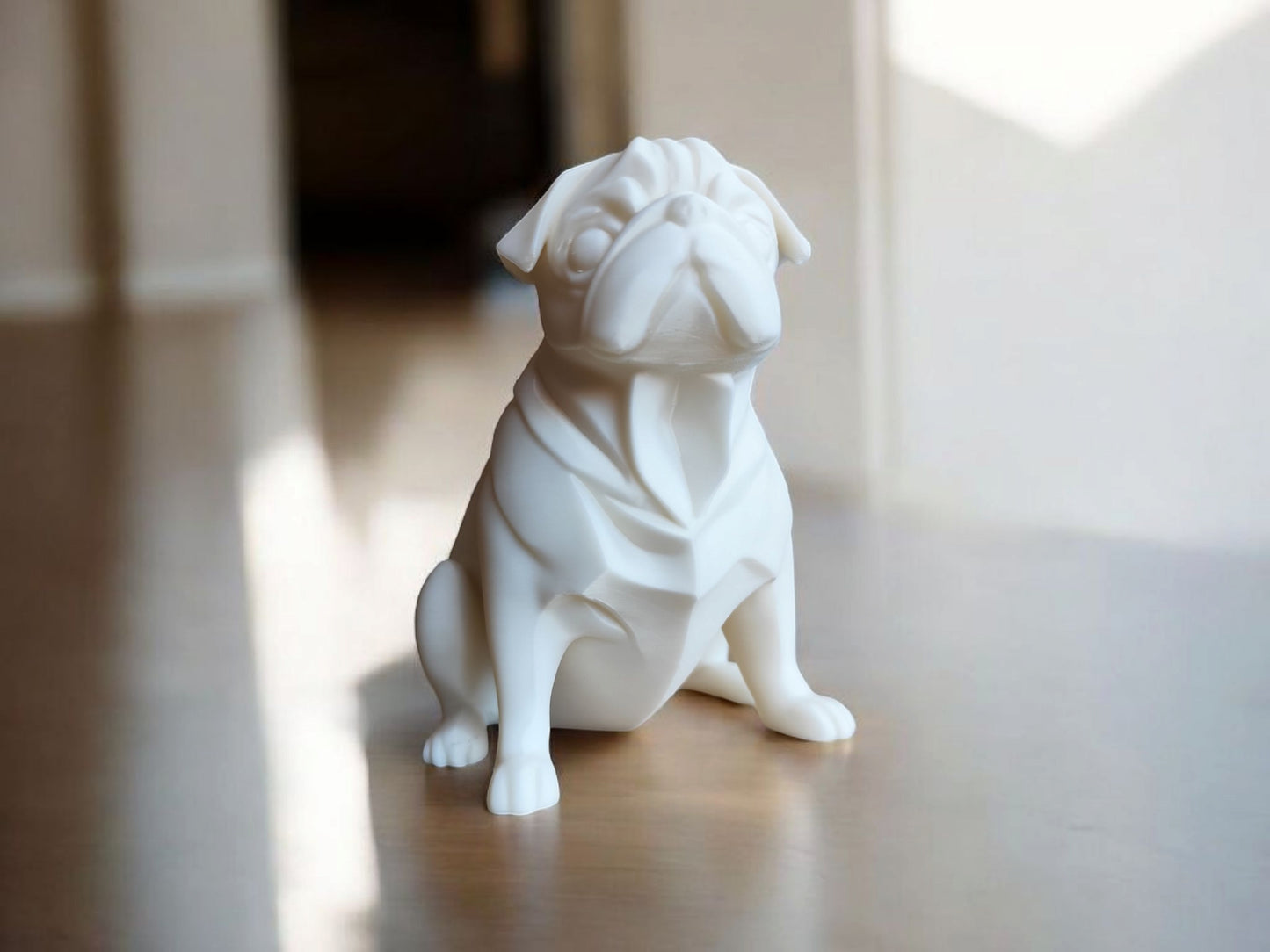 Chubby Minimalist Pug Sculpture – Playful & Modern