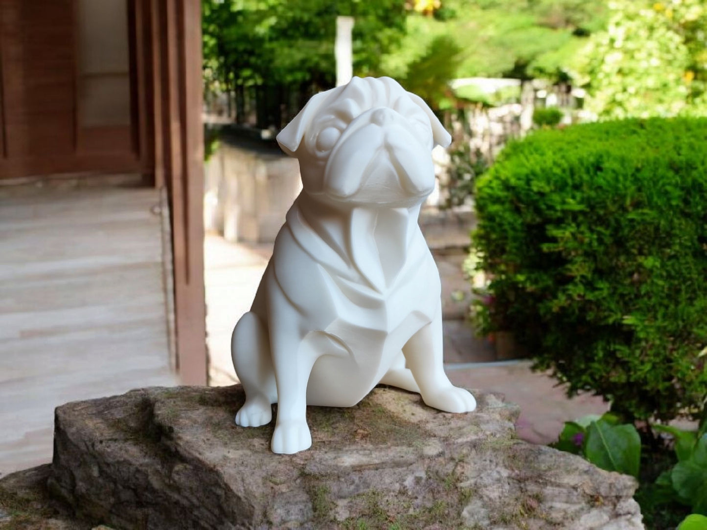 Chubby Minimalist Pug Sculpture – Playful & Modern