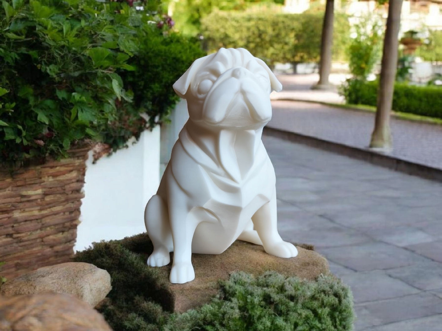 Chubby Minimalist Pug Sculpture – Playful & Modern