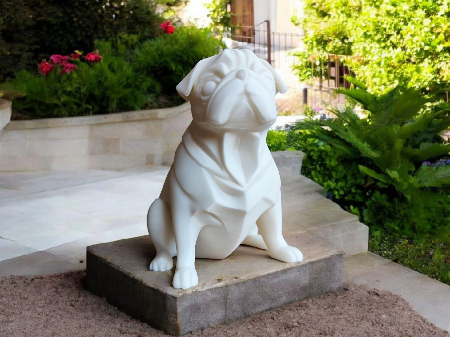 Chubby Minimalist Pug Sculpture – Playful & Modern