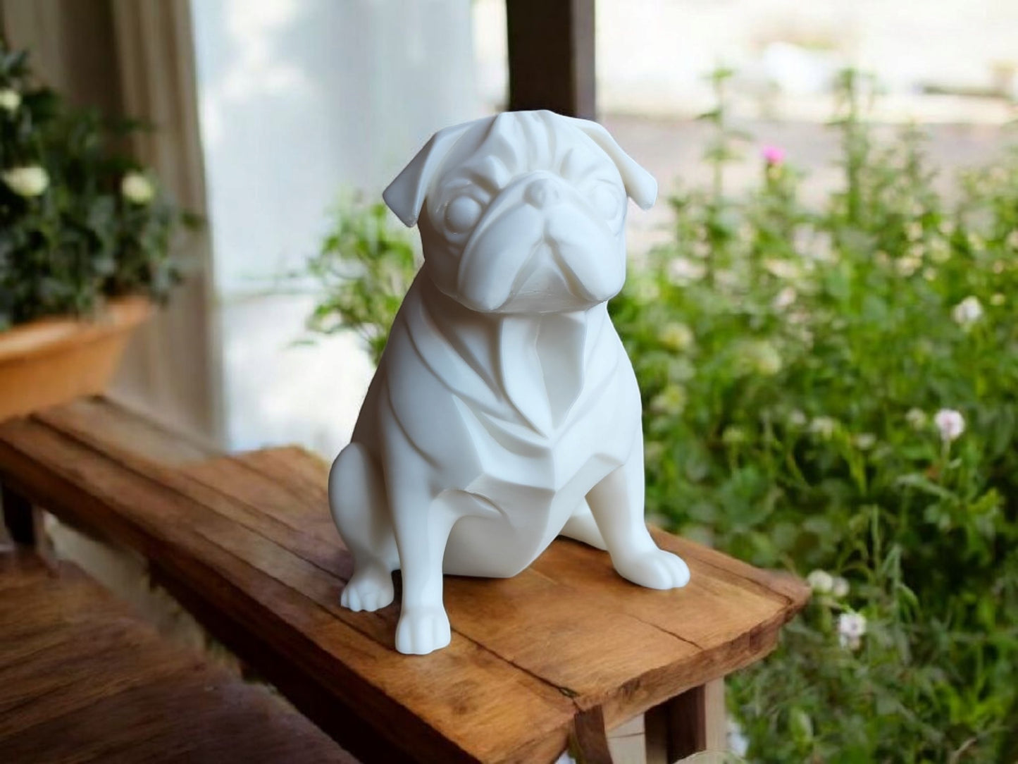 Chubby Minimalist Pug Sculpture – Playful & Modern