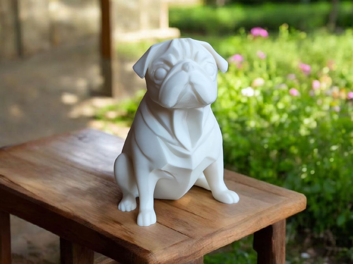 Chubby Minimalist Pug Sculpture – Playful & Modern