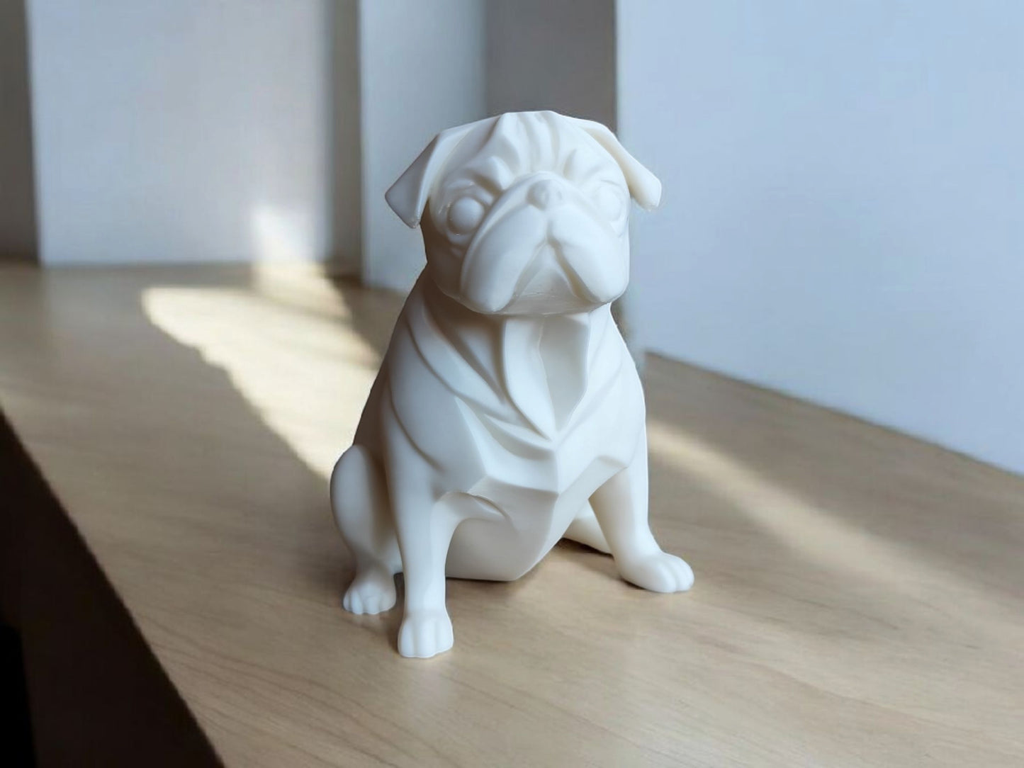 Chubby Minimalist Pug Sculpture – Playful & Modern