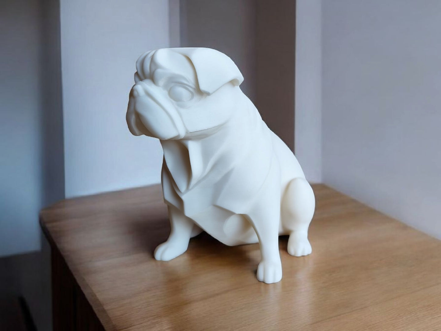 Chubby Minimalist Pug Sculpture – Playful & Modern