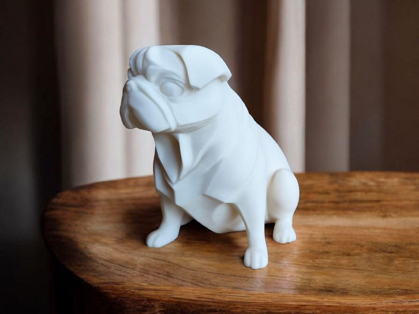 Chubby Minimalist Pug Sculpture – Playful & Modern