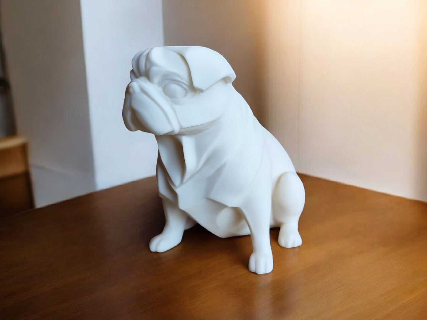 Chubby Minimalist Pug Sculpture – Playful & Modern